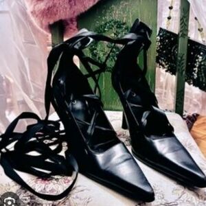 Aldo Elegant Black Women's Lace-Up Heels